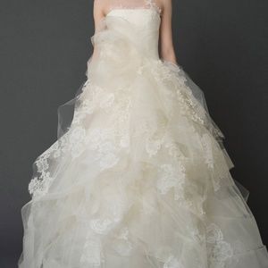 NEW! VERA WANG Ivory Lace Crystal Helena Wedding Dress+VW Matching Veil $25K+ -